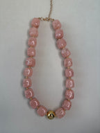 Jennifer Chunky Pink Beaded Necklace