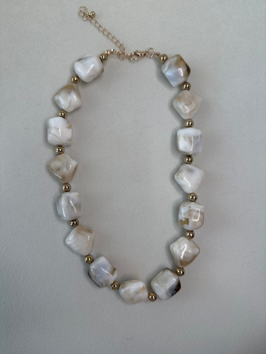 Evelyn Cream Beaded Necklace